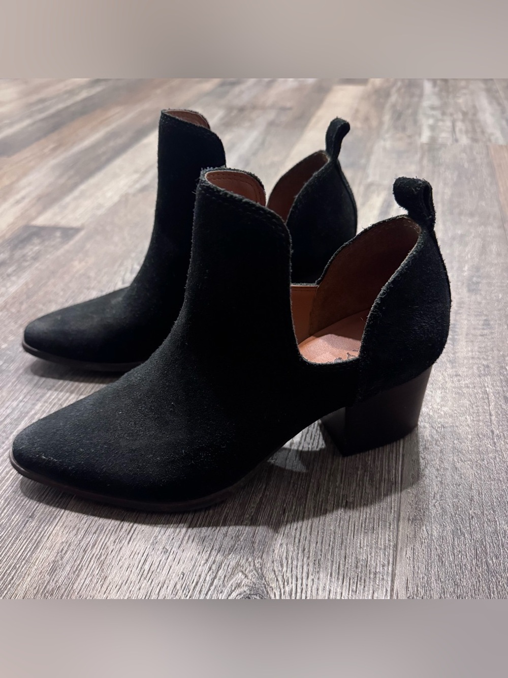 Lucky Brand Women's Black Suede Cutout Ankle Boot